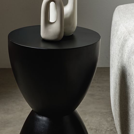 Side Table Lavia 35 cm, Black, Mango Wood