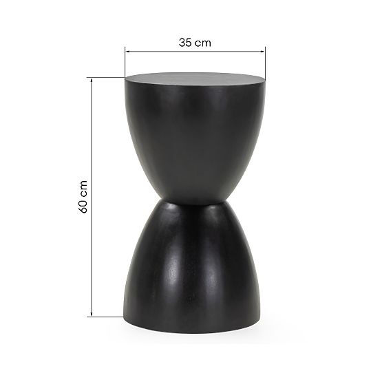 Side Table Lavia 35 cm, Black, Mango Wood