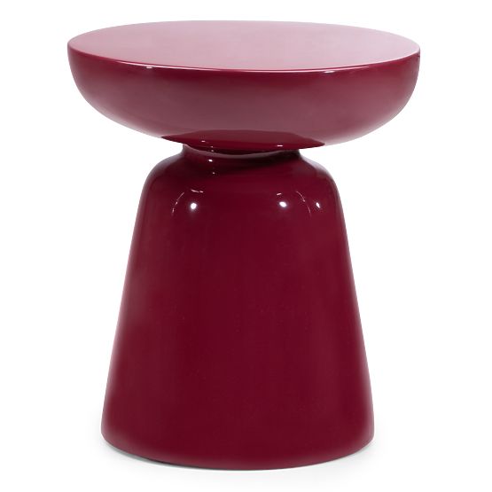 Side Table Logan 40 cm, Burgundy/Cherry, Glossy