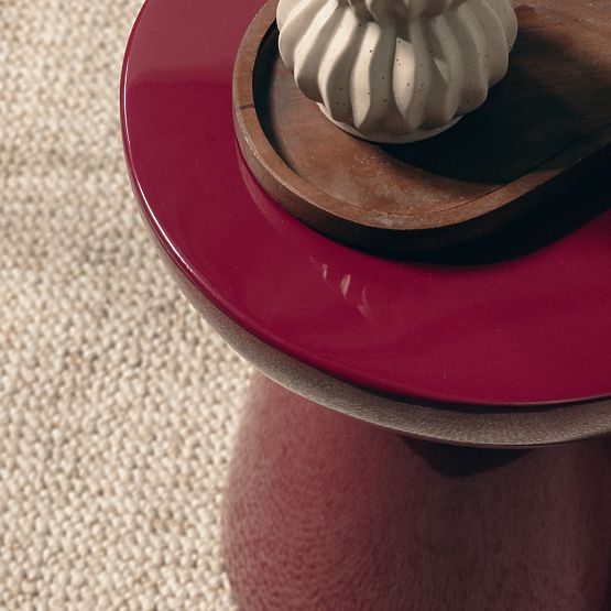 Side Table Logan 40 cm, Burgundy/Cherry, Glossy