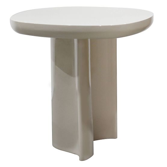 Side Table Puro 50 cm, Light Beige, Glossy