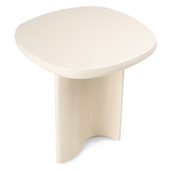 Side Table Puro 50 cm, Light Beige, Glossy