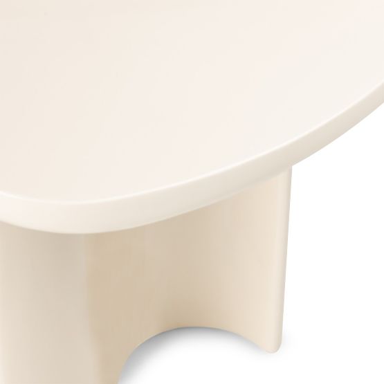 Side Table Puro 50 cm, Light Beige, Glossy