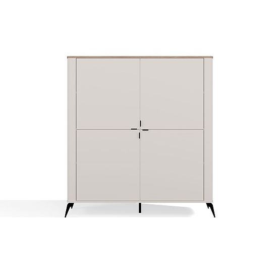 Sideboard CORDOBA 4D Cashmere Beige Castello Oak Cabinet 4 Doors 8 Shelves Living Room