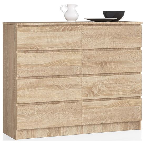 SIDEBOARD K 120 cm 8 DRAWERS PK OAK SONOMA