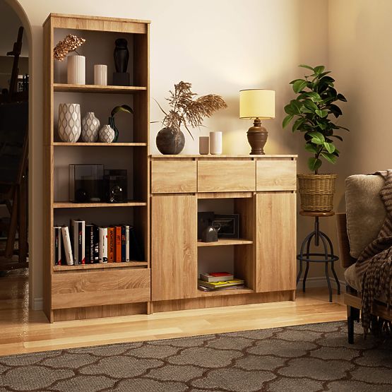 SIDEBOARD K100 2D 3DR 1S OAK SONOMA