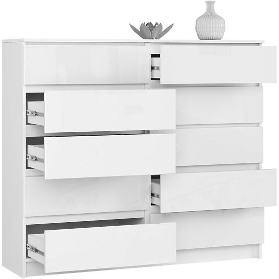 SIDEBOARD K140 10 DRAWERS CLP PK WHITE GLOSS