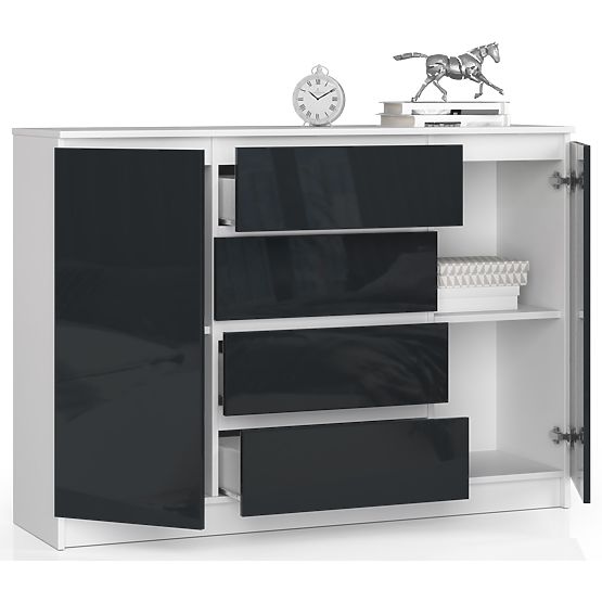 SIDEBOARD K140 2D 4DR CLP GRAPHITE GLOSS