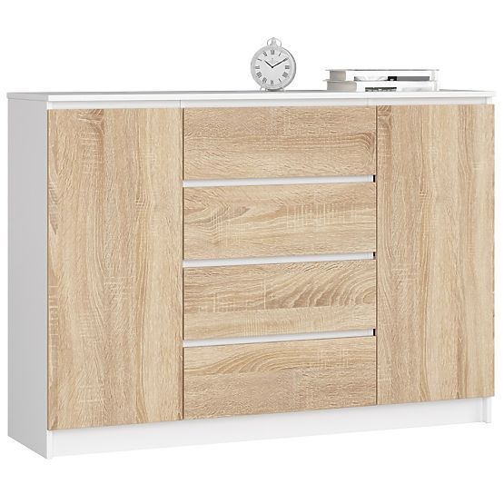 SIDEBOARD K140 2D 4DR CLP WHITE / SONOMA