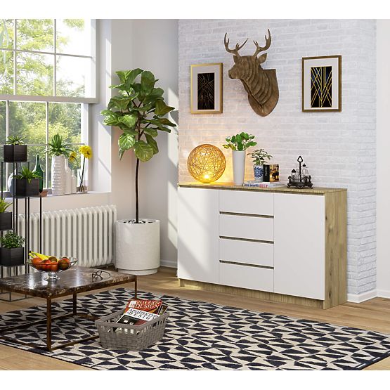 SIDEBOARD K160 2D 4DR CLP PK ARTISAN / WHITE