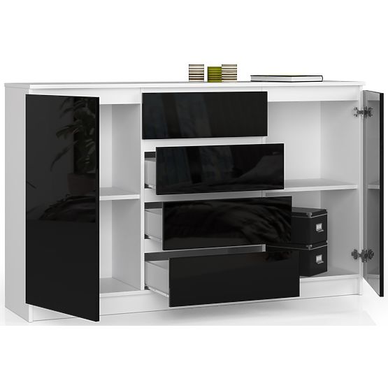 SIDEBOARD K160 2D 4DR CLP PK BLACK GLOSS