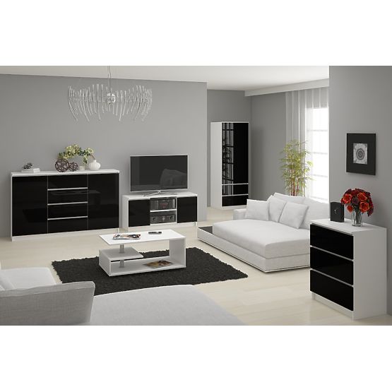SIDEBOARD K160 2D 4DR CLP PK BLACK GLOSS