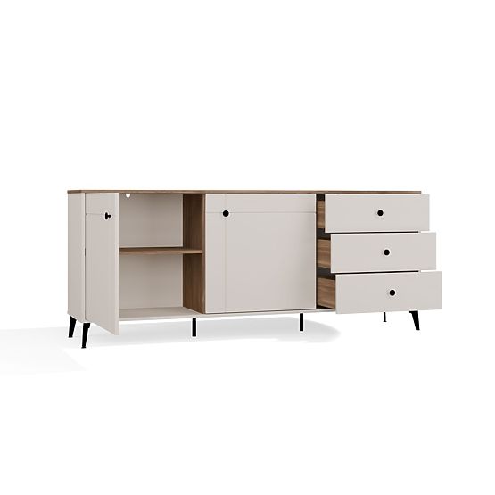 Sideboard POINT 2D3S Cashmere Beige Castello Oak Cabinet 3 Drawers 2 Doors Living Room