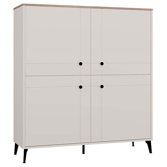 Sideboard POINT 4D Cashmere Beige Oak Castello Cabinet 4 Doors 8 Shelves for Living Room