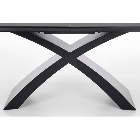 SILVESTRO Extendable Table Top - Dark Gray, Legs - Black