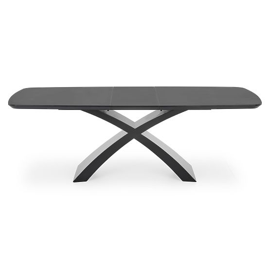 SILVESTRO Extendable Table Top - Dark Gray, Legs - Black