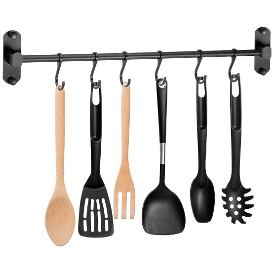 SIVAS Black Kitchen and Bathroom Rail