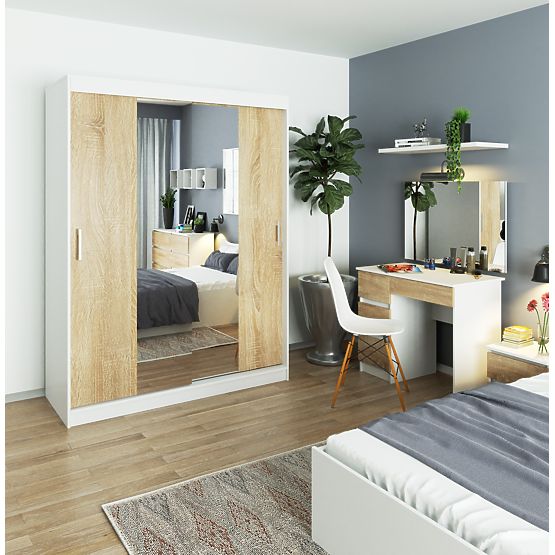 SLIDING WARDROBE 150 cm CLP WHITE / SONOMA
