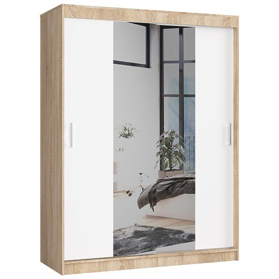 SLIDING WARDROBE 150cm CLP SONOMA / WHITE