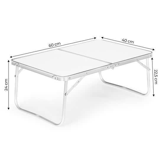 Small Folding Tourist Picnic Table 60x40 cm White MultiGarden