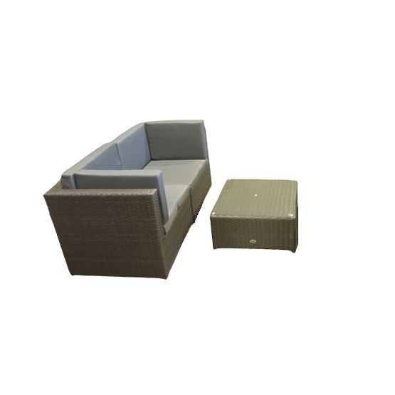 Small Terrace Set from Technorattan (Sofa + Table) TINTO Grey