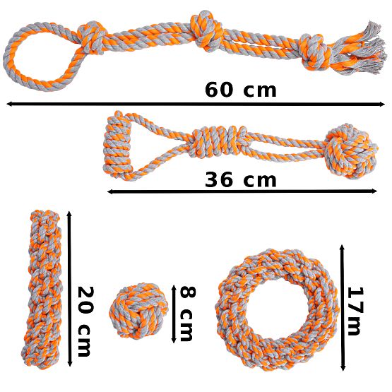 SPANKY Dog Tug Toy Set 5 Pieces