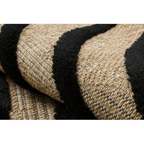 SPARK 0688 Beige/Black Carpet - Geometric, Sisal, Textured