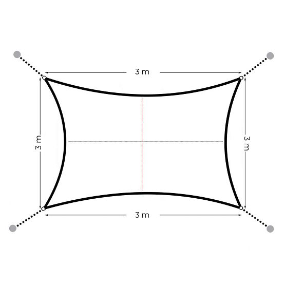 Square Sun Shade Sail 3x3m Waterproof Canopy ModernHome - Beige