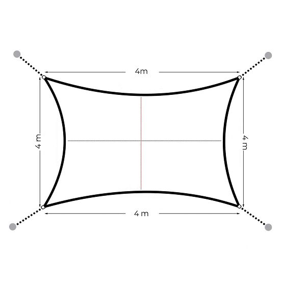 Square Sun Shade Sail 4x4m Waterproof Canopy 4x4m ModernHome - Beige