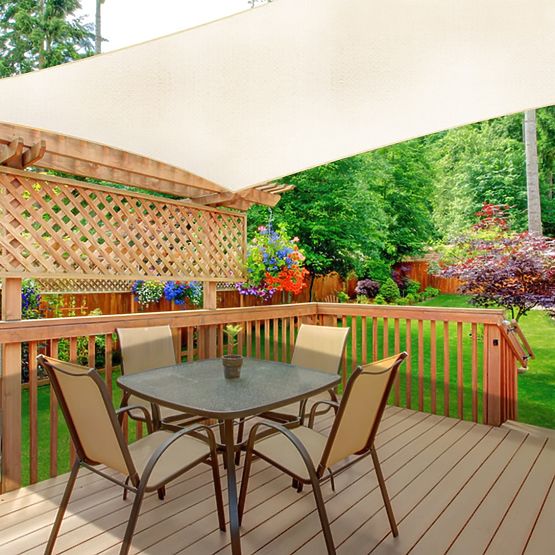 Square Sun Shade Sail 5x5m Waterproof Canopy ModernHome - Beige