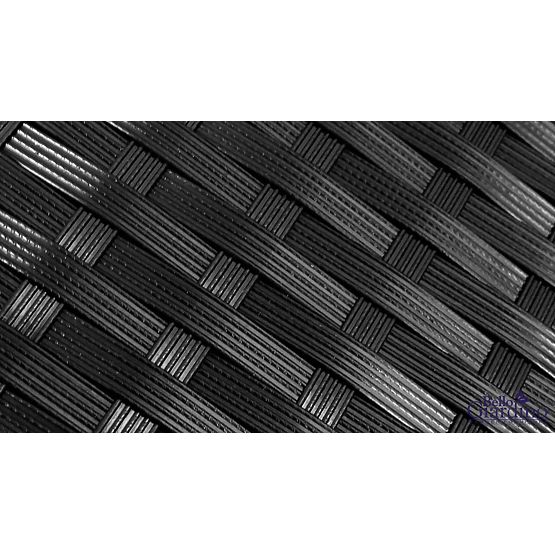 Square Table Made of Black Technorattan