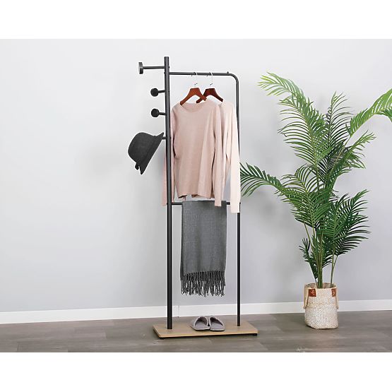 Standing Clothes Rack with Shoe Shelf