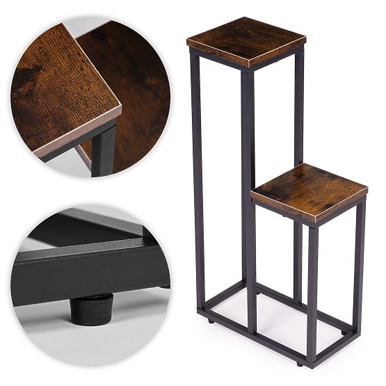 Standing Flower Stand with 2 Shelves Loft ModernHome