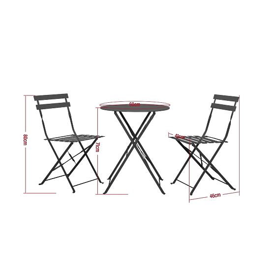 Steel Balcony Furniture (2 x Folding Chairs + Table) SEMPLICI Mint