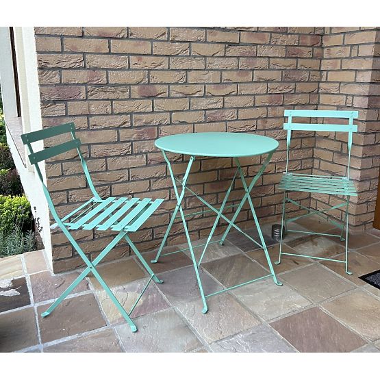 Steel Balcony Furniture (2 x Folding Chairs + Table) SEMPLICI Mint