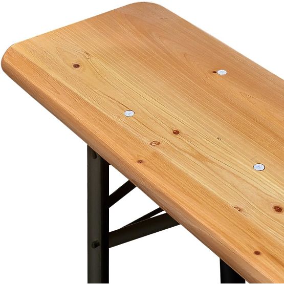 Steel-Wood Set LAGER: Table + 2 Benches 220 cm
