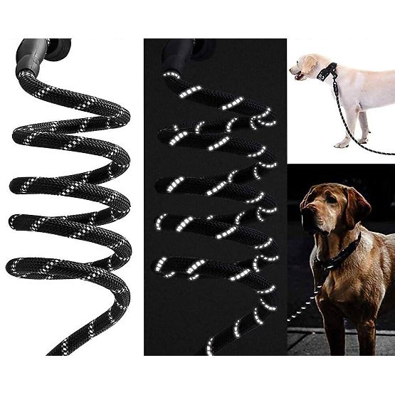 Strong Training Reflective Dog Leash KOBE 3m Black