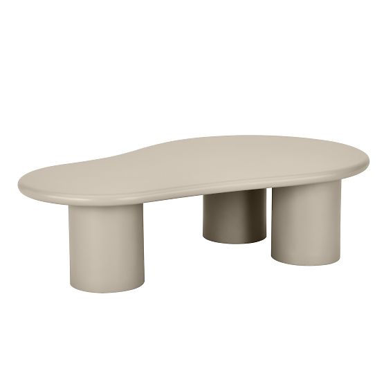 Sucre Coffee Table Dark Beige, Matte, Rounded Shape