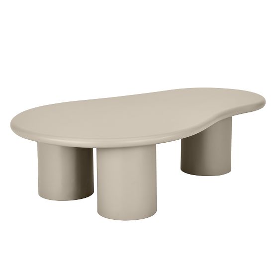 Sucre Coffee Table Dark Beige, Matte, Rounded Shape