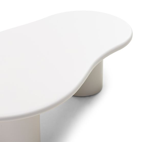 Sucre Coffee Table Grey-Beige, Matte, Rounded Shapes