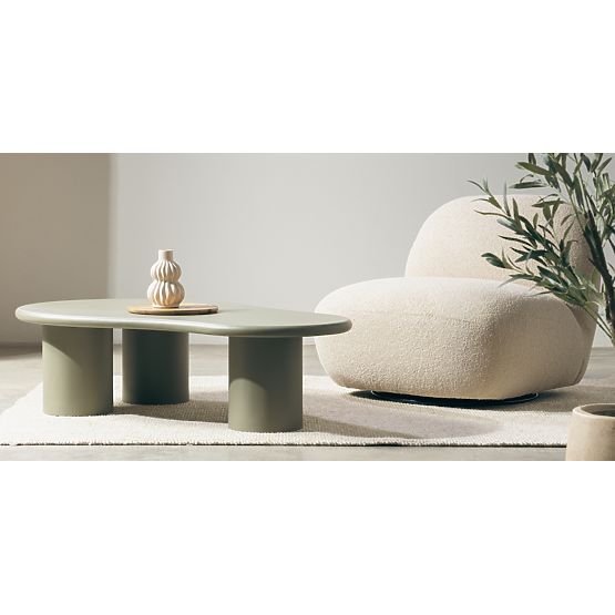 Sucre Coffee Table Olive, Matte, Rounded Shapes
