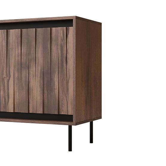 SWING KM-1 Chest of Drawers Walnut/Black, Legs: Black (2p=1pc)