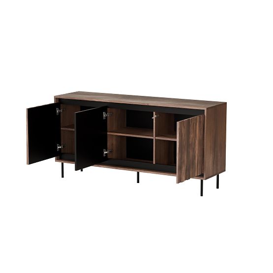 SWING KM-1 Chest of Drawers Walnut/Black, Legs: Black (2p=1pc)