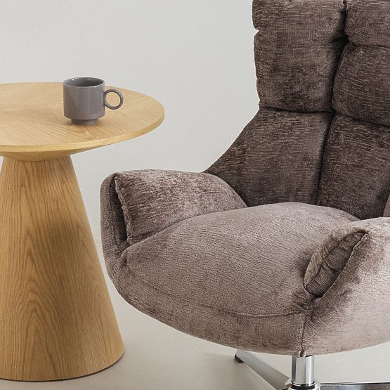 Swivel Chair Bolzano, Brown-Grey/Chrome Legs