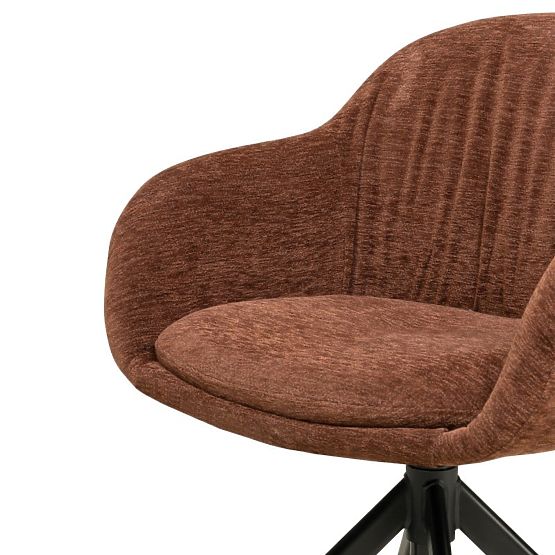 Swivel Chair Kairo, Brown-Red
