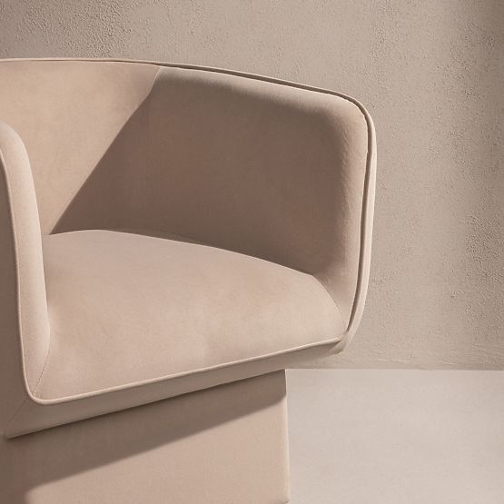 Swivel Chair One Light Beige, Velour