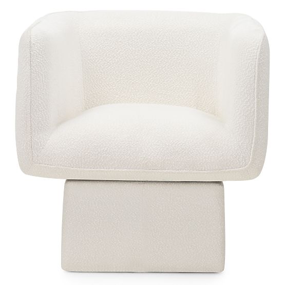 Swivel Chair One White, Boucle