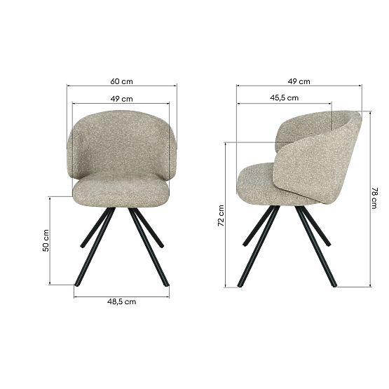 Swivel Chair Pearl Mocha, Black Legs