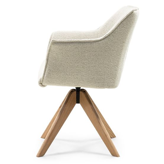 Swivel Chair Positano Cream, Oak