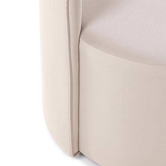 Swivel Chair Raval Beige, Velvet, Rounded